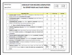 Checklist Record Completion 1-16